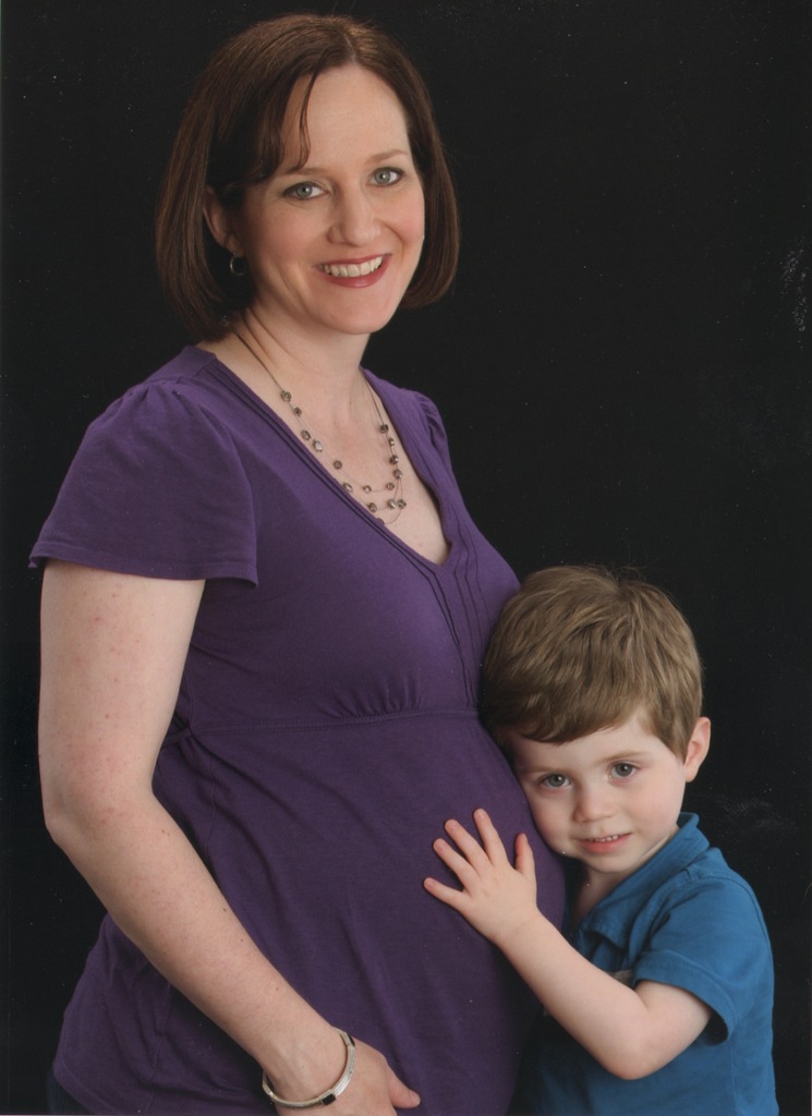 2year-old-Drew with mommy's tummy